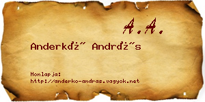 Anderkó András névjegykártya