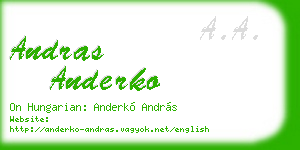 andras anderko business card